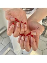 ロミー(Rommy)/赤のフレンチネイル