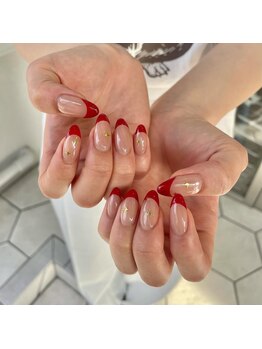ロミー(Rommy)/赤のフレンチネイル