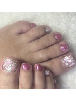 ジュジュハティ(JujurHati)/ピンクマグネットフットネイル