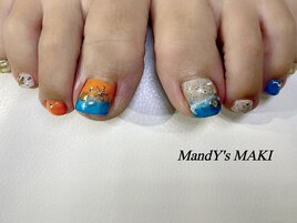 フットネイル/海/夏/浜辺/貝殻