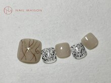 ネイルメゾン 梅田(NAIL MAISON)/透明感ゴールドミラーライン