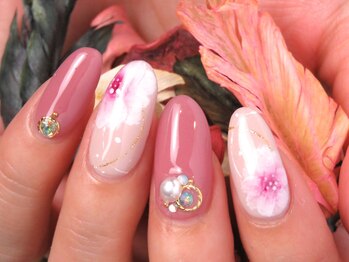 サロン ド ワカ(Salon de WAKA)/ピンクフラワーネイル