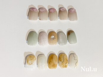 ヌル ネイル(Nul.u nail)の写真/【月替わり】 マンスリーコレクション 3種¥7500◇毎月変わるデザインは大人の女性に贈るちょうど良い透明感