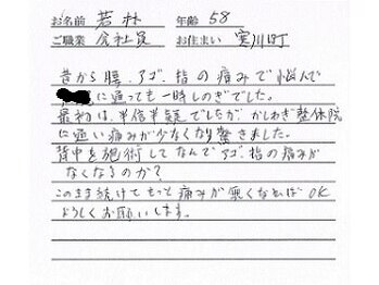 かしわぎ整体院/お客様の喜びの声【厚木・整体】