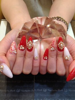 エスフィーネイルサロン ブリーユ(Esfy nailsalon Brille)/赤ツイードネイル