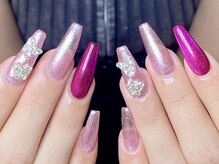 ウサギネイル 新大久保店(usagi nail)/ピンクネイル