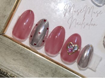 ミューズ ミューズ(Muse Muse)/ハート宝石ネイル/Nakamichi