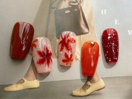 秋紅葉ネイル