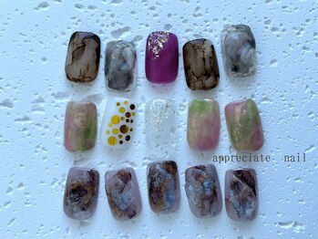 アプリシーエイトネイル(appreciate nail)/サンプルデザイン♪