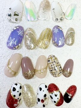 ネイルアンドアイラッシュ グレース 川西店(nail&eyelash Grace)の写真/丁寧なオフ付★旬で可愛いデザインがたくさん!!高品質ジェルを使っているのででモチも抜群です♪