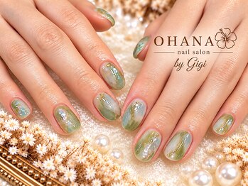 オハナ(OHANA)/透明感グリーンニュアンスネイル