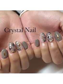 クリスタルネイル ボンベルタ橘店(CRYSTAL NAIL)/ワンカラー×白べっ甲