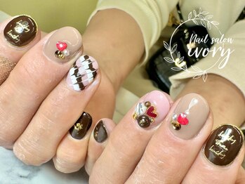 アイボリー(ivory)/バレンタインネイル