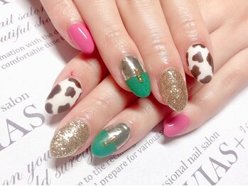 ラヴィアスプラス(LAVIAS+)/【ジェル】ワンカラ+アート4本