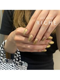 ゴールドオーロラネイル