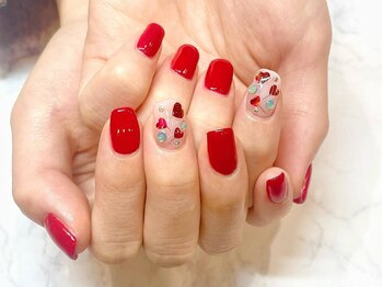 アンジュネイル(Angenail)/ハートホロフラワーネイル