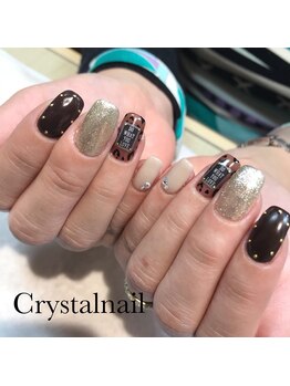 クリスタルネイル ボンベルタ橘店(CRYSTAL NAIL)/ワンカラー×レーパード