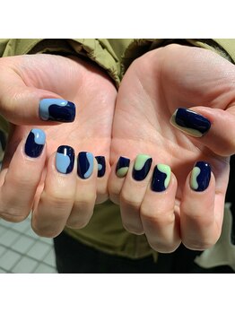 Mネイルアンドカフェ シェレステ/大人気、うねうねネイル!