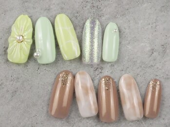 アーモネイル 札幌(Amo Nail)の写真/シンプル～華やかデザインまで幅広く対応！豊富なパーツで貴方だけのネイルを叶えます♪