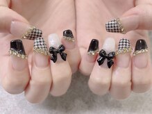 プライズアイリス アイラッシュ 池袋東口店(prize Iris eyelash)/モノトーン千鳥柄フレンチ