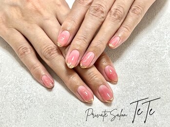 テテ(TeTe)/チークネイル×ミラーフレンチ