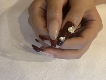 アイネイルズ 三宮店(I nails)/ボルドーフレンチハート ¥7780