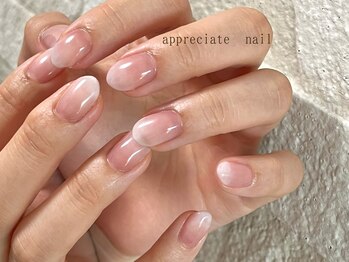 アプリシーエイトネイル(appreciate nail)/【グラデーション】ホワイト♪