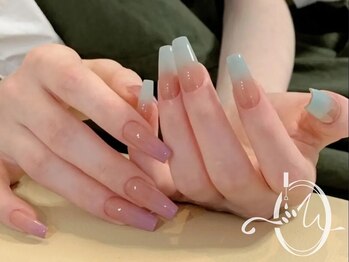 More Glam Nailsalon 大宮東口店 ~韓国ネイル・ワンホンネイル・スカルプネイル~/グラデーション シンプル ブルー