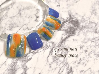 ビューティースペース 品川大井町店(Beauty Space)/カラフル塗りかけネイル♪