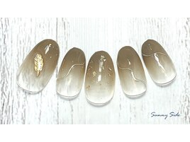 シンプルリーフネイル