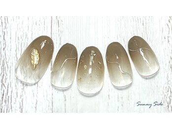 シンプルリーフネイル