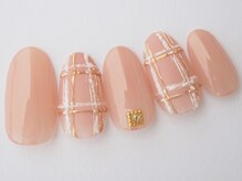 ネクストネイル(NEXT NAIL)/もこもこチェックネイル