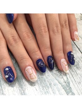 夜空☆ワイヤーアートネイル