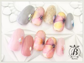 水彩フラワーネイル