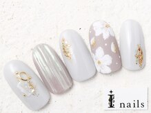 アイネイルズ 新宿店(I nails)/くすみフラワー