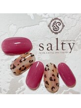 ネイルアンドアイラッシュサロン ソルティ 寺田町(salty)/レオパードネイル