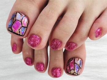 ネイルズ とんぷそん/ステンドグラスフットネイル♪