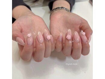 ミョンネイル(myon nail)/one color×rose♪