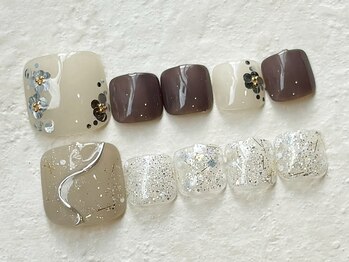 ネイルアンドアイ リリー 住道店(Lily)/フット定額デザイン12種　¥7700