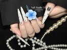 宝石×ハイビスカスネイル