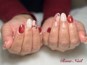 ローザネイル(Rosa Nail)/チェック×ニット