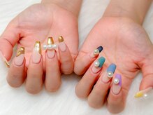 ルアナ(Luana.)/ミラーフレンチ×5色フレンチ