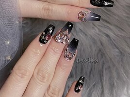 黒×ピンク　逆グラデ