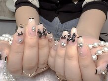 モアネイル 新宿/リボンネイル/持ち込み/新宿