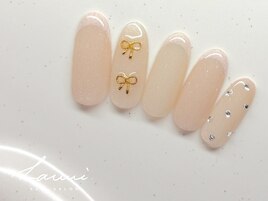 フレンチネイル×リボン