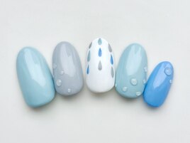 雨　梅雨　しずくネイル