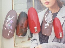 ネイルサロン ティディ(TIDY)/くすみカラー×ブラッドオレンジ