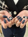 navy blue nail.