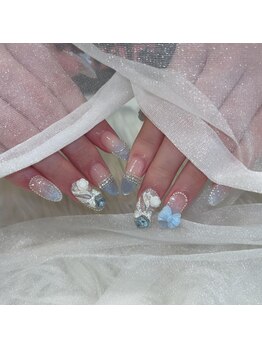 リンドネイル バイ モカ アンド ララ(Lind nail by moca and LaLa)/水色ネイル