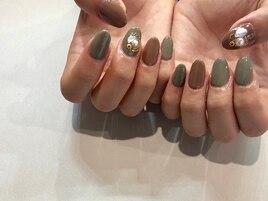 ジェルネイルワンカラー秋ネイル